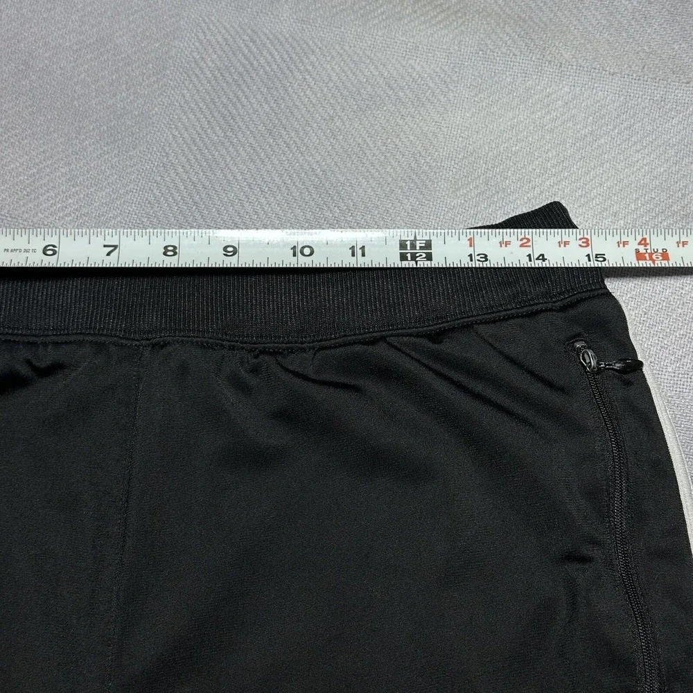Vintage Y2K Adidas 3 Stripe Zip Pockets Black Track Pants‎ Size Medium